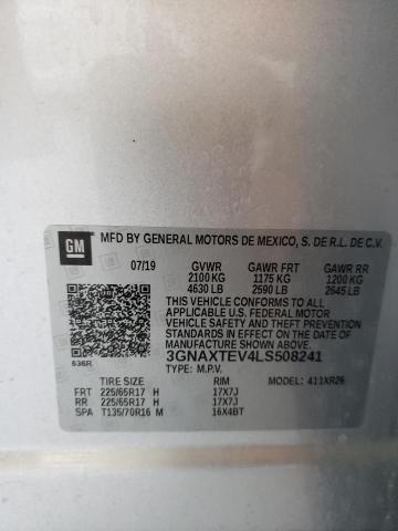 Photo 10 from auction – 2020 CHEVROLET EQUINOX LT with VIN 3GNAXTEV4LS508241