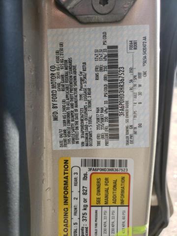 Photo 10 from auction – 2017 FORD FUSION SE with VIN 3FA6P0HD3HR367523