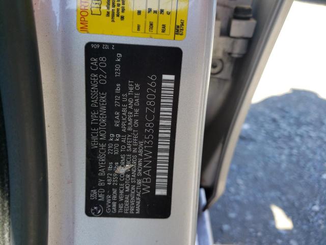 Photo 10 from auction – 2008 BMW 535 I with VIN WBANW13538CZ80266