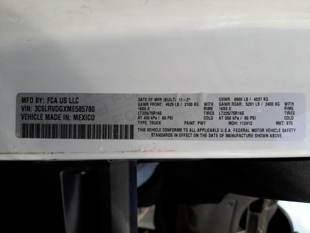Photo 10 from auction – 2021 RAM PROMASTER with VIN 3C6LRVDGXME585780