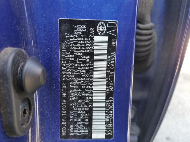 Photo 10 from auction – 2018 TOYOTA COROLLA L with VIN 2T1BURHEXJC037131