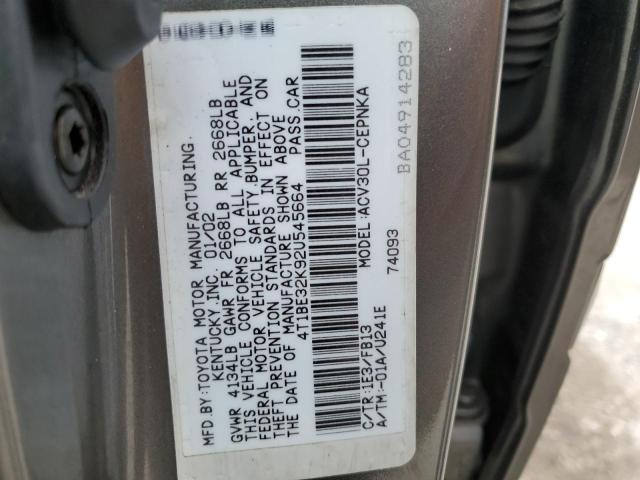 Photo 10 from auction – 2002 TOYOTA CAMRY LE with VIN 4T1BE32K92U545664