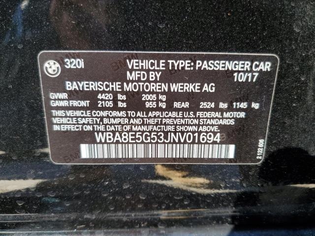 Photo 10 from auction – 2018 BMW 320 XI with VIN WBA8E5G53JNV01694