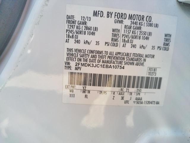 Photo 10 from auction – 2014 FORD EDGE SEL with VIN 2FMDK3JC1EBA10754