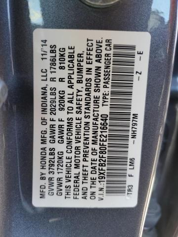 Photo 10 from auction – 2015 HONDA CIVIC EX with VIN 19XFB2F80FE216640