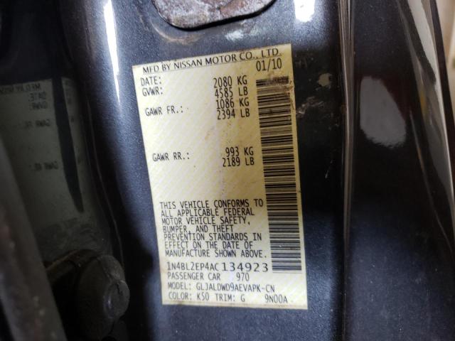 Photo 10 from auction – 2010 NISSAN ALTIMA SR with VIN 1N4BL2EP4AC134923