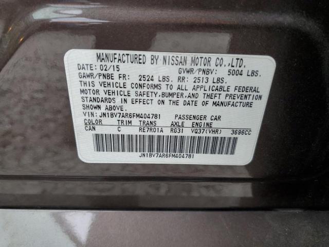 Photo 10 from auction – 2015 INFINITI Q50 BASE with VIN JN1BV7AR6FM404781