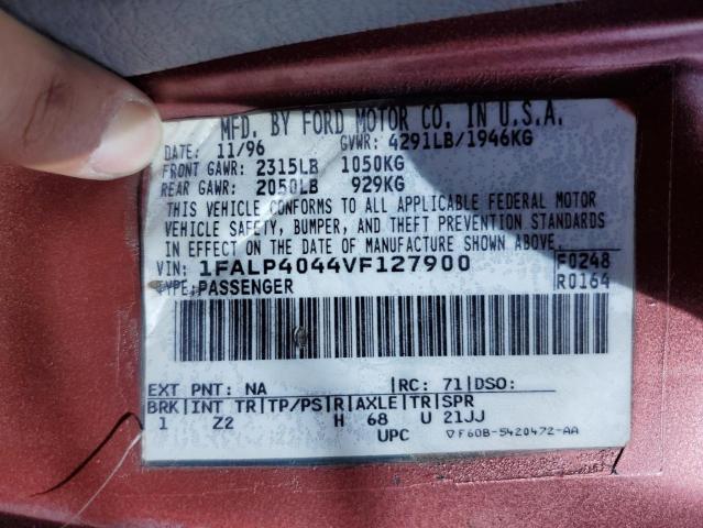 Photo 10 from auction – 1997 FORD MUSTANG with VIN 1FALP4044VF127900