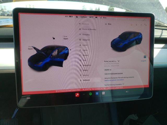 Photo 9 from auction – 2021 TESLA MODEL Y with VIN 5YJYGDEE8MF266996