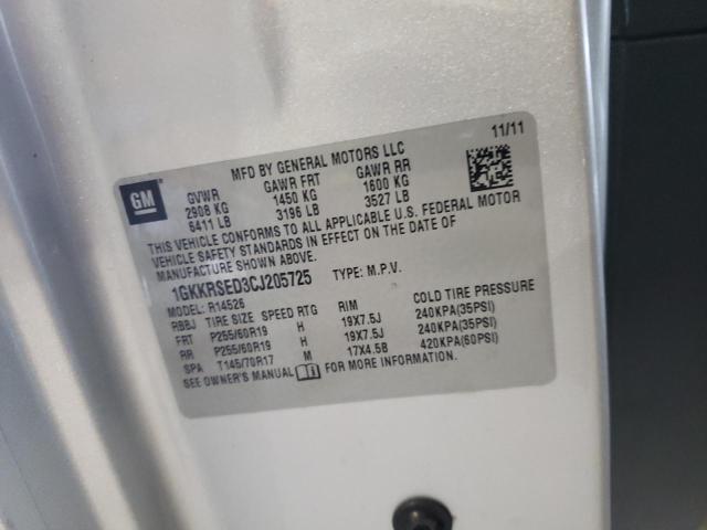 Photo 10 from auction – 2012 GMC ACADIA SLT with VIN 1GKKRSED3CJ205725