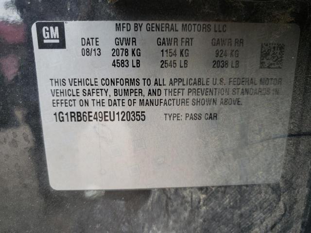 Photo 10 from auction – 2014 CHEVROLET VOLT with VIN 1G1RB6E49EU120355
