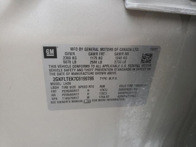 Photo 10 from auction – 2012 GMC TERRAIN SL with VIN 2GKFLTEK7C6199786
