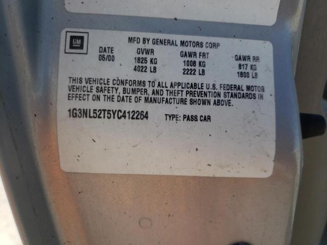 Photo 10 from auction – 2000 OLDSMOBILE ALERO with VIN 1G3NL52T5YC412264