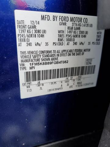 Photo 10 from auction – 2015 FORD EXPLORER with VIN 1FM5K8B89FGB47382