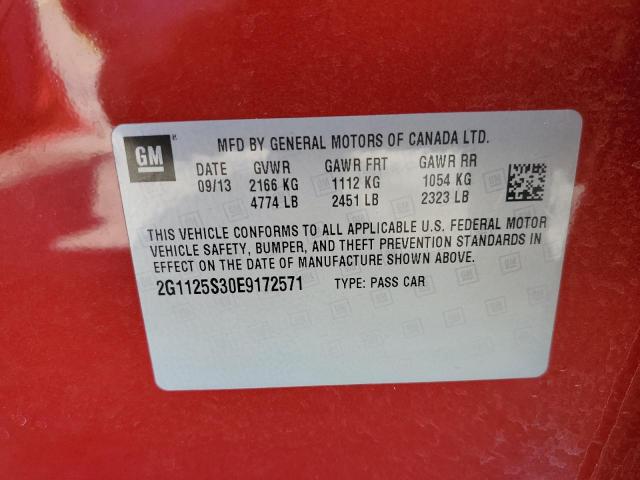Photo 10 from auction – 2014 CHEVROLET IMPALA LT with VIN 2G1125S30E9172571
