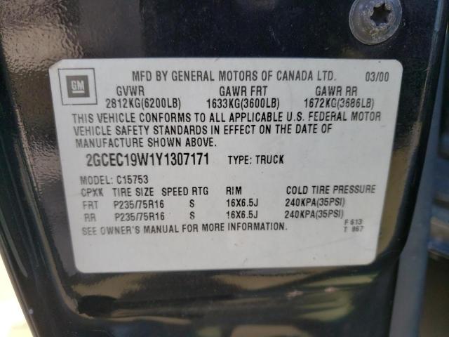 Photo 10 from auction – 2000 CHEVROLET SILVERADO with VIN 2GCEC19W1Y1307171