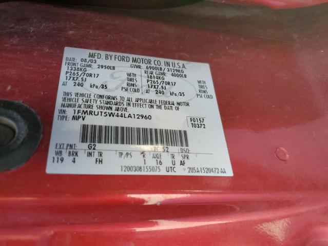 Photo 10 from auction – 2004 FORD EXPEDITION with VIN 1FMRU15W44LA12960