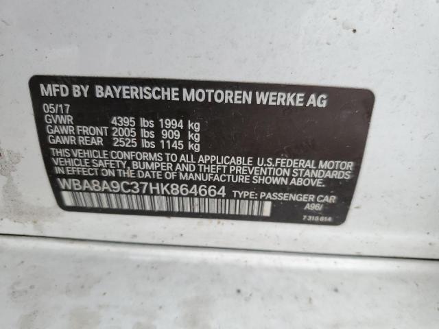 Photo 10 from auction – 2017 BMW 320 I with VIN WBA8A9C37HK864664