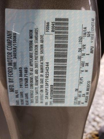 Photo 10 from auction – 2001 FORD ESCORT with VIN 3FAFP13P71R234244