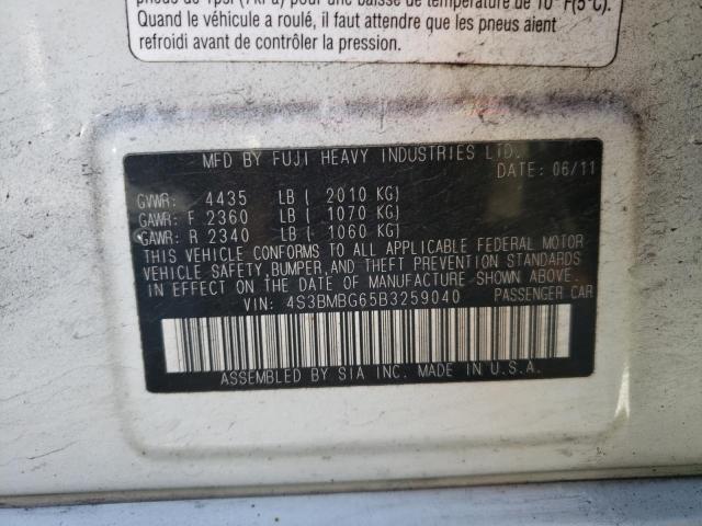 Zdjęcie 10 z aukcji – 2011 SUBARU LEGACY 2.5 z VIN 4S3BMBG65B3259040
