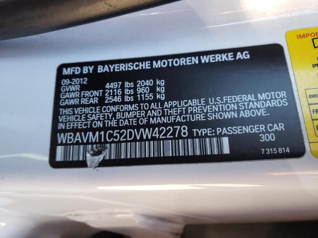 Photo 10 from auction – 2013 BMW X1 SDRIVE2 with VIN WBAVM1C52DVW42278