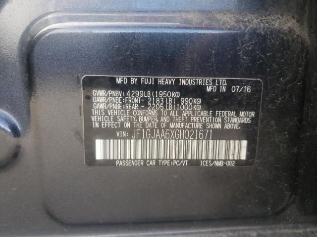 Photo 10 from auction – 2016 SUBARU IMPREZA with VIN JF1GJAA6XGH021671