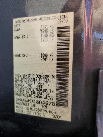 Photo 10 from auction – 2010 NISSAN MAXIMA S with VIN 1N4AA5AP3AC804678