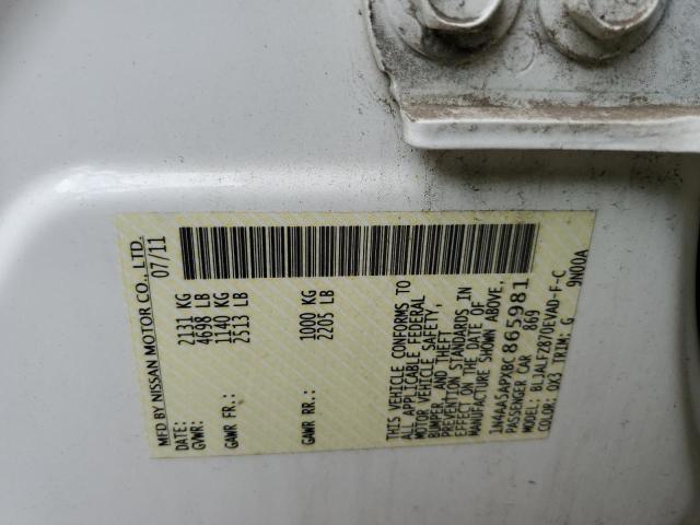 Photo 10 from auction – 2011 NISSAN MAXIMA S with VIN 1N4AA5APXBC865981