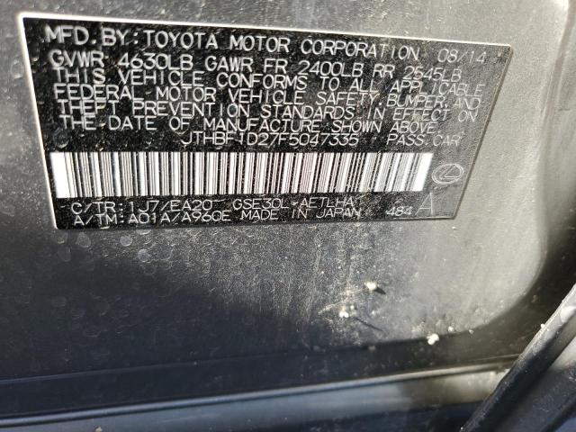 Photo 10 from auction – 2015 LEXUS IS 250 with VIN JTHBF1D27F5047335