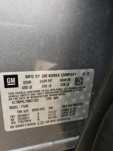 Photo 10 from auction – 2021 CHEVROLET TRAILBLAZE with VIN KL79MPSL7MB011323
