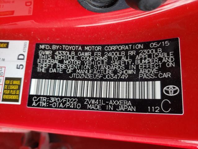 Photo 10 from auction – 2015 TOYOTA PRIUS V with VIN JTDZN3EU5FJ034749