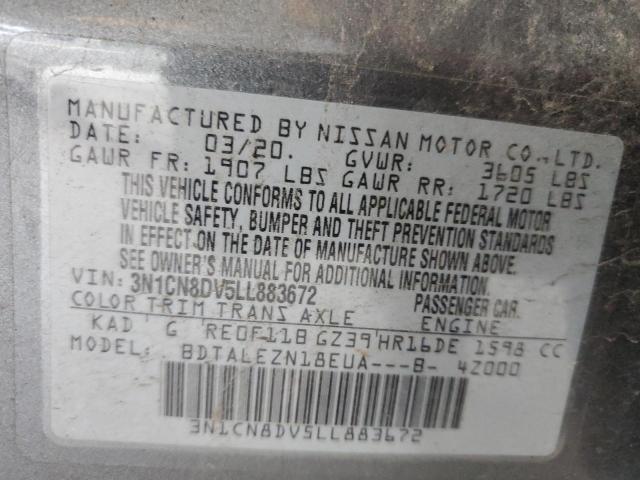 Photo 10 from auction – 2020 NISSAN VERSA S with VIN 3N1CN8DV5LL883672