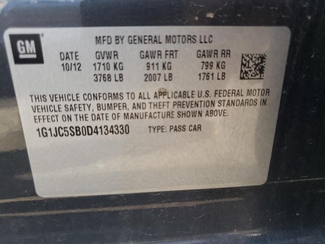 Photo 10 from auction – 2013 CHEVROLET SONIC LT with VIN 1G1JC5SB0D4134330