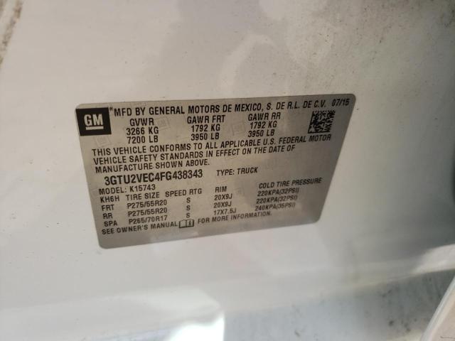 Photo 10 from auction – 2015 GMC SIERRA K15 with VIN 3GTU2VEC4FG438343