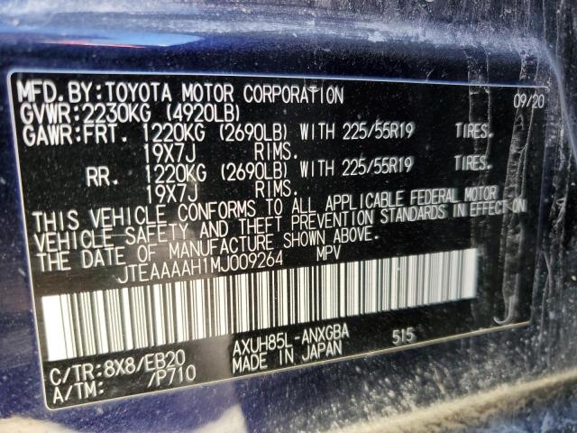 Photo 10 from auction – 2021 TOYOTA VENZA LE with VIN JTEAAAAH1MJ009264