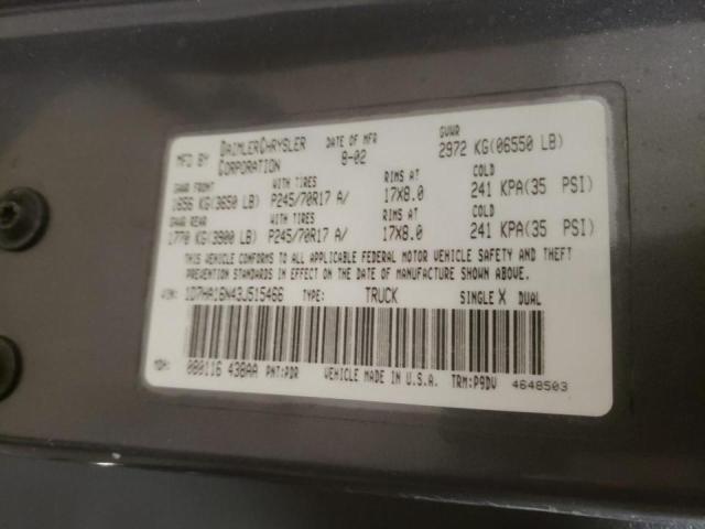 Photo 10 from auction – 2003 DODGE RAM 1500 S with VIN 1D7HA16N43J515466
