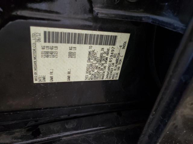 Photo 10 from auction – 2012 NISSAN MAXIMA S with VIN 1N4AA5AP6CC859497