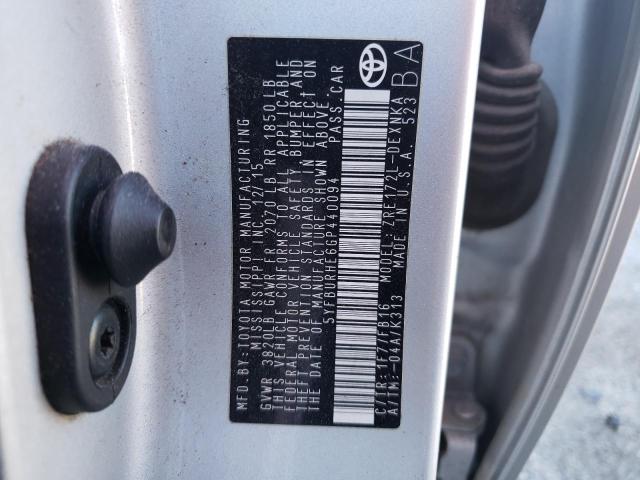Photo 10 from auction – 2016 TOYOTA COROLLA L with VIN 5YFBURHE6GP440094