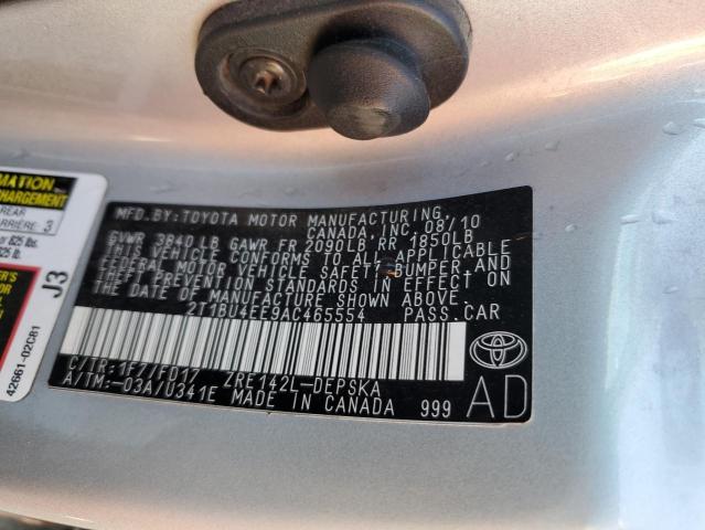 Photo 10 from auction – 2010 TOYOTA COROLLA BA with VIN 2T1BU4EE9AC465554