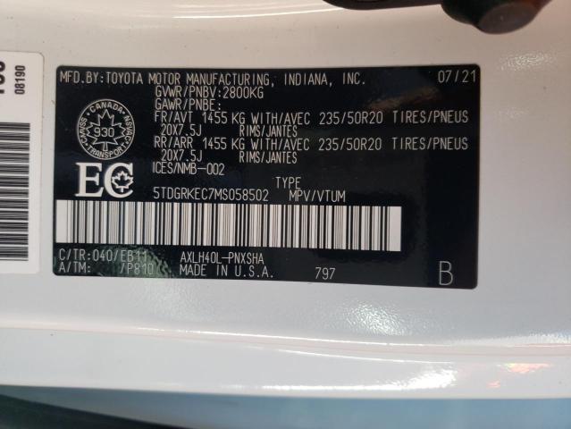 Photo 10 from auction – 2021 TOYOTA SIENNA LE with VIN 5TDGRKEC7MS058502