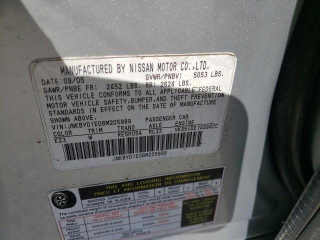Photo 10 from auction – 2006 INFINITI M45 BASE with VIN JNKBY01E06M205989