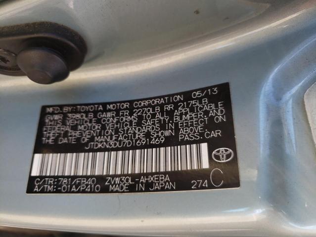 Photo 10 from auction – 2013 TOYOTA PRIUS with VIN JTDKN3DU7D1691469