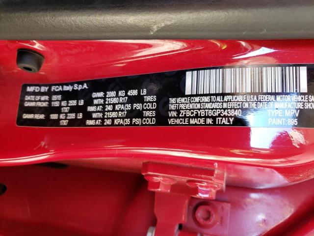 Photo 10 from auction – 2016 FIAT 500X EASY with VIN ZFBCFYBT6GP343840
