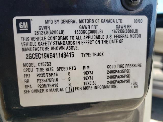 Photo 10 from auction – 2004 CHEVROLET SILVERADO with VIN 2GCEC19V541148415