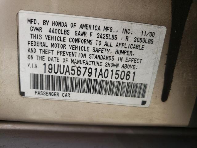 Photo 10 from auction – 2001 ACURA 3.2TL with VIN 19UUA56791A015061