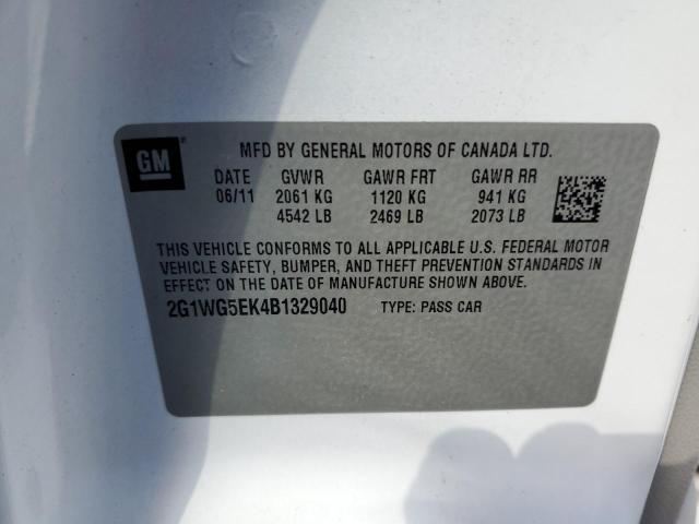 Photo 10 from auction – 2011 CHEVROLET IMPALA LT with VIN 2G1WG5EK4B1329040