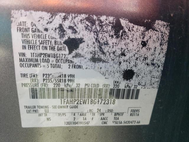Foto 10 de la subasta – 2011 FORD TAURUS SEL con VIN 1FAHP2EW1BG172318