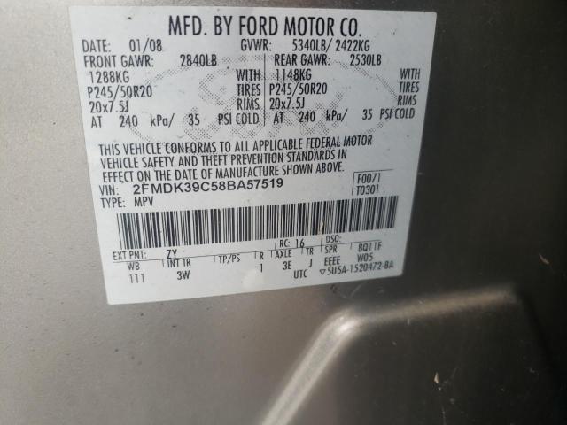 Photo 10 from auction – 2008 FORD EDGE LIMIT with VIN 2FMDK39C58BA57519