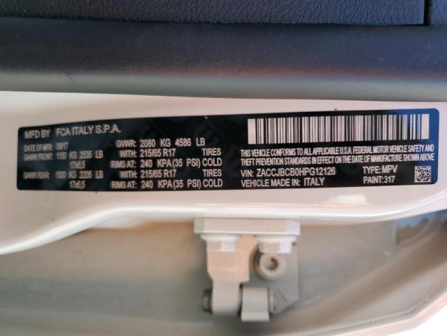 Photo 10 from auction – 2017 JEEP RENEGADE T with VIN ZACCJBCB0HPG12126