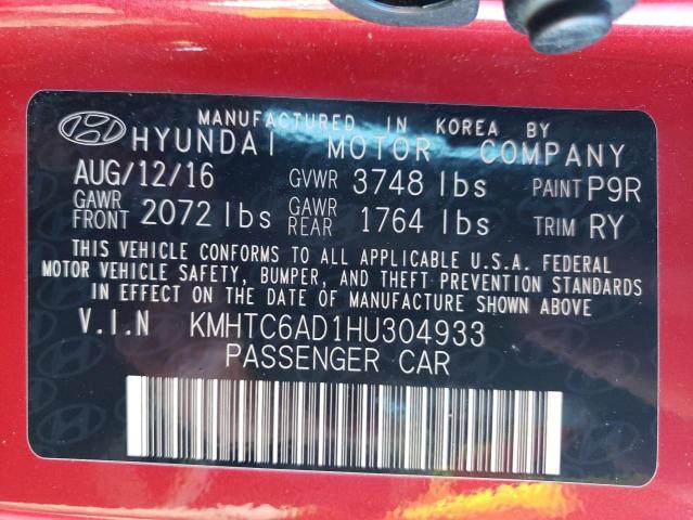 Photo 10 from auction – 2017 HYUNDAI VELOSTER with VIN KMHTC6AD1HU304933